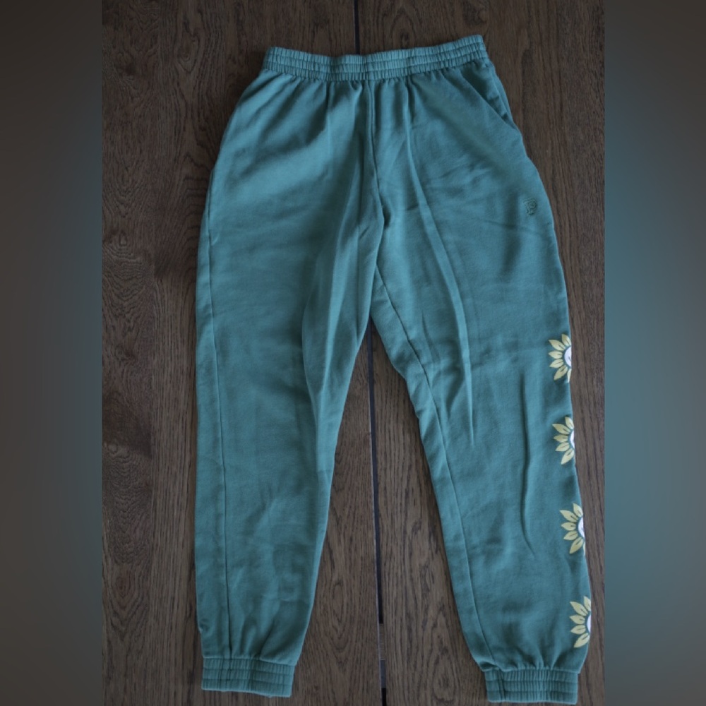 Victoria Secret PINK jogger pants green with flowers size large